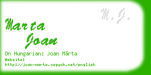 marta joan business card